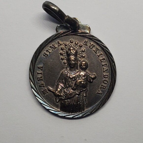 Jewelry - Maria Stma Auxiliadora Vintage Medal Silver 1000 (Pendant)